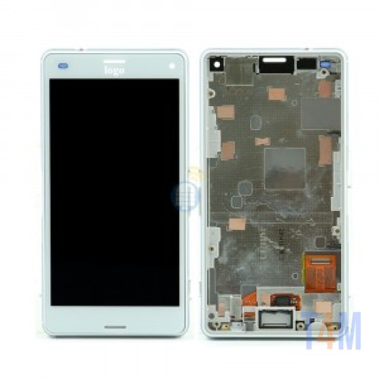 TOUCH+DISPLAY COM FRAME SONY XPERIA Z3 MINI COMPACT D5803 D5833 BRANCO
